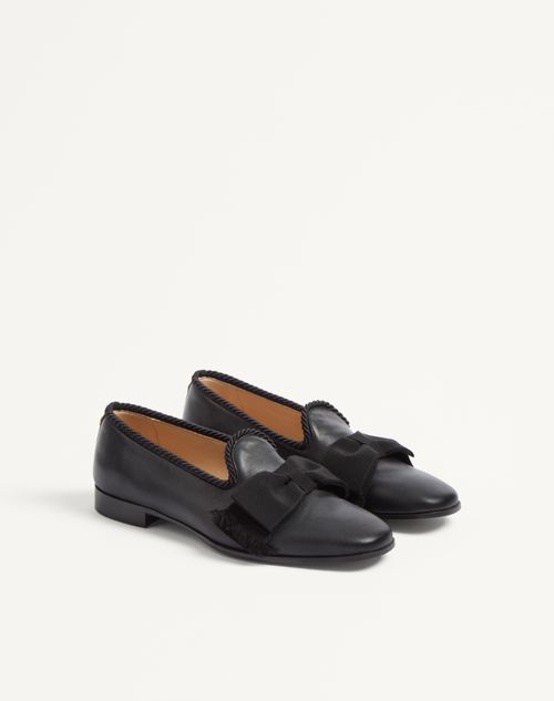 Valentino Garavani - Bowow Loafer Aus Leder - Schwarz - Mann - Loafers Und Drivers